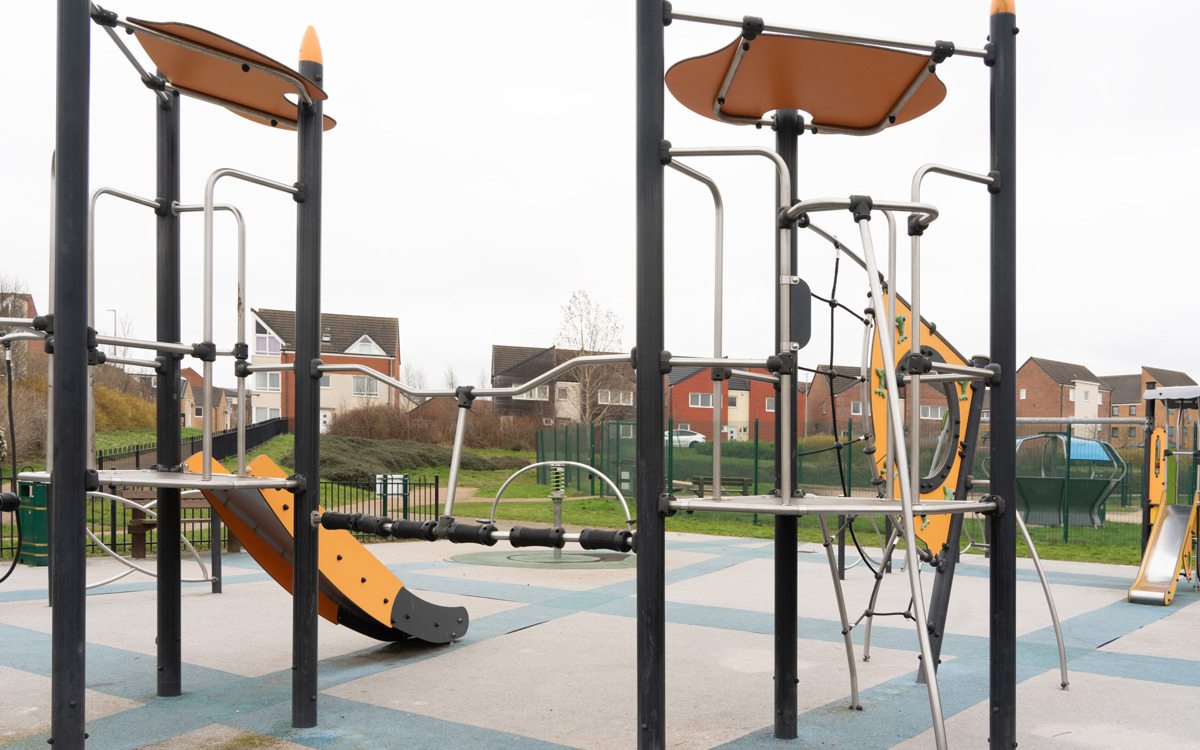 Play equipment at Haverthwaite play area, Broughton Brook.