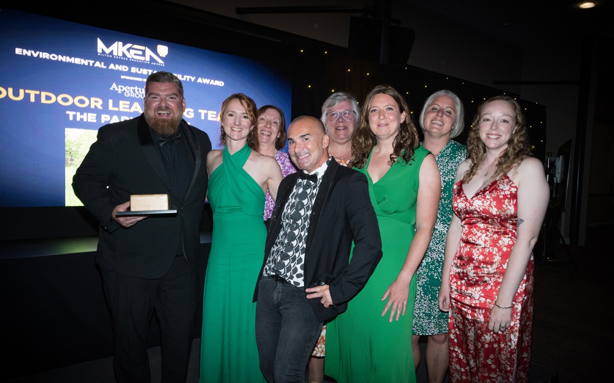The Parks Trust team receiving their Milton Keynes Education Award