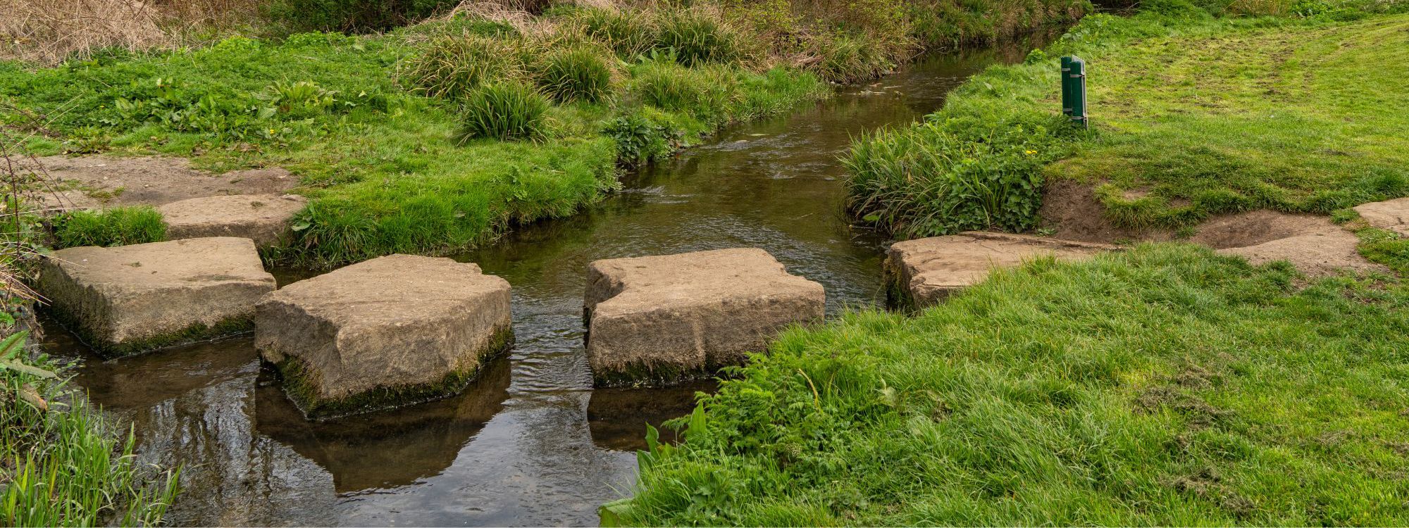 Big stones going through river as a walkway