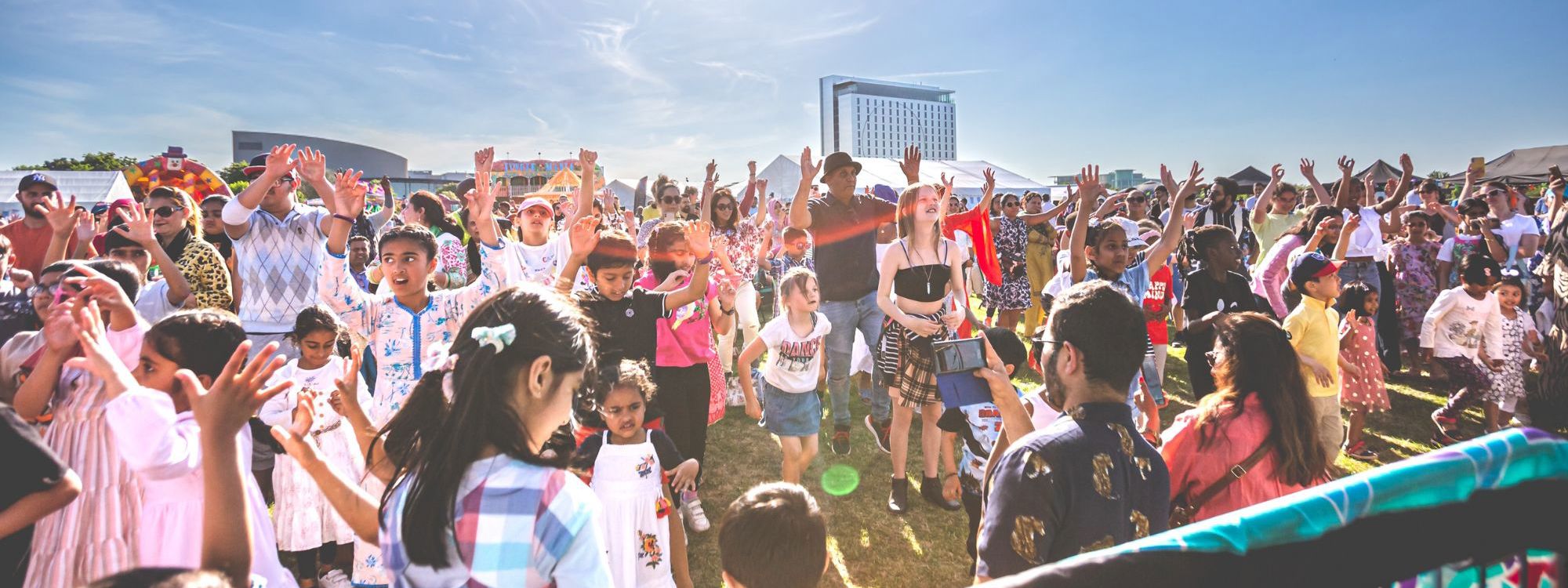 Crowd in the park on a sunny day