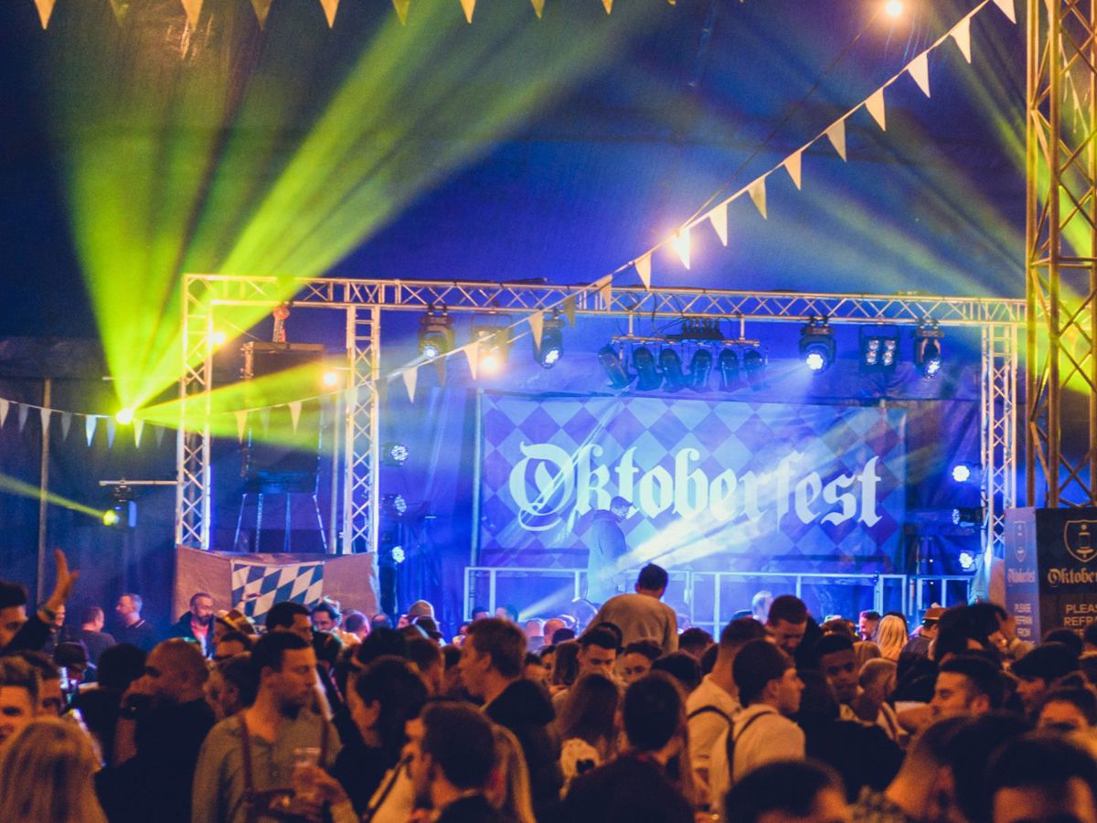 Oktoberfest stage with audience