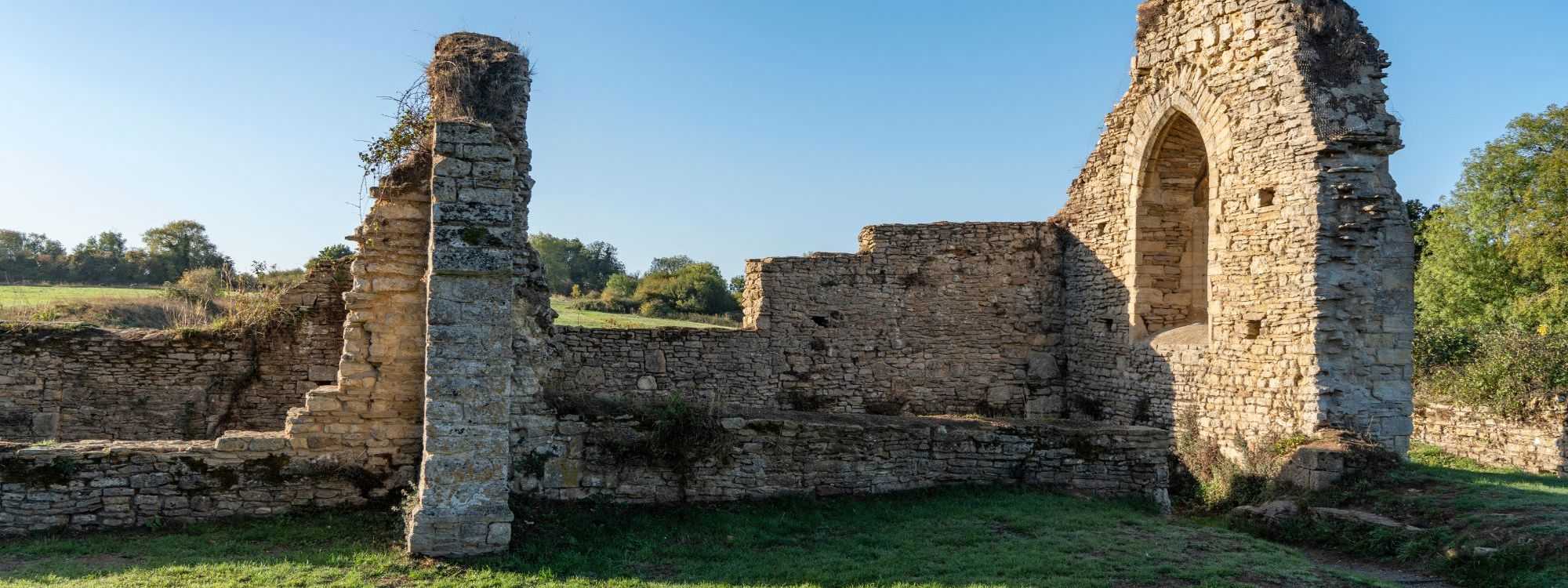 Remains of St Peter's Church at Stanton Low Park in Milton Keynes