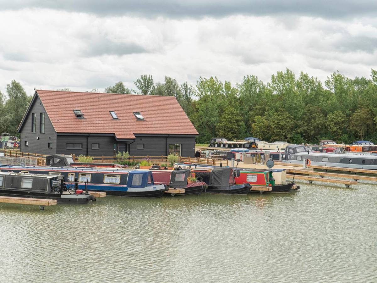 The marina with several moorers canal boats