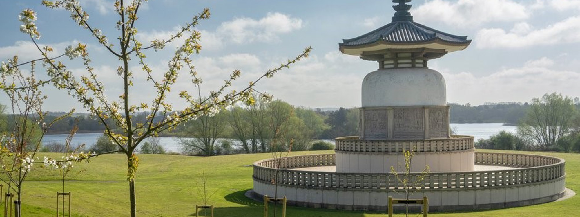 The peace pagoda on a sunny day