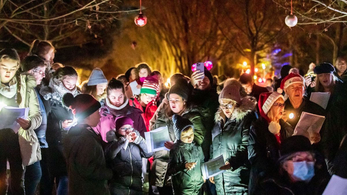Audience at evening carols event in Milton Keynes