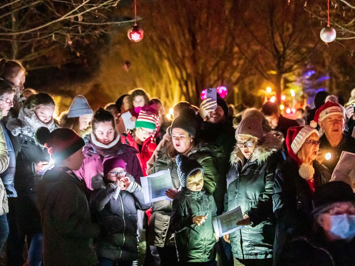 Audience at evening carols event in Milton Keynes
