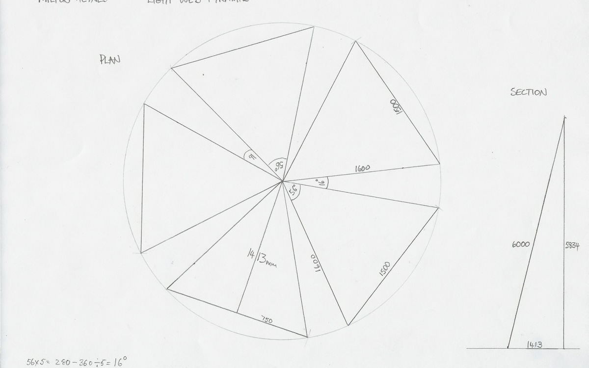 Illustration showing plans for Light Pyramid