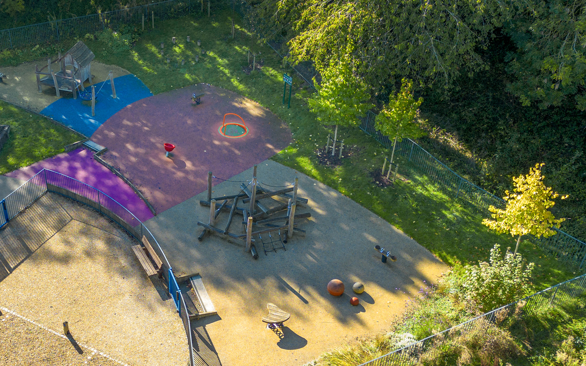 Infant play area at Great Linford Manor Park