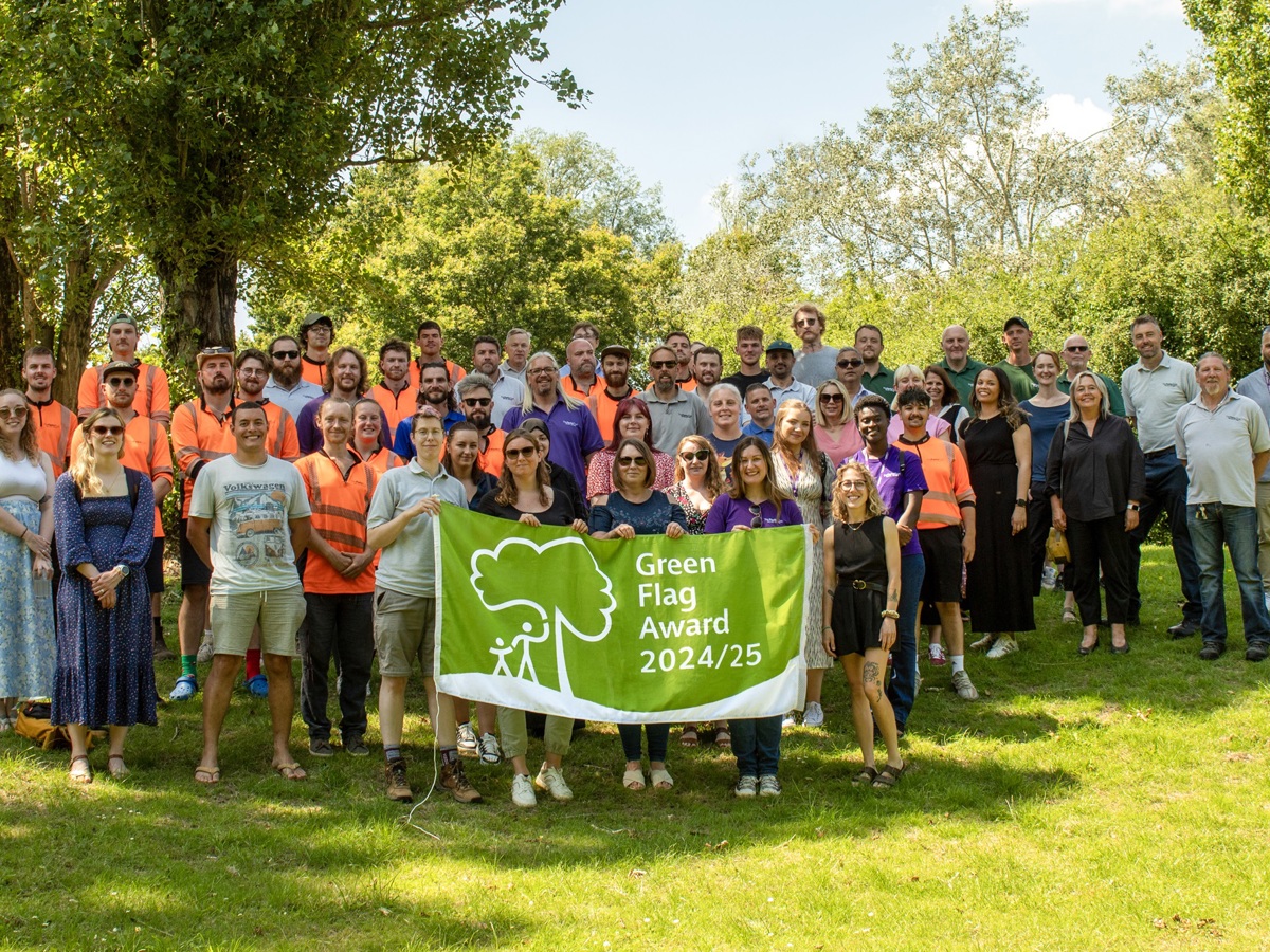 The Parks Trust team receiving their Green Flag award