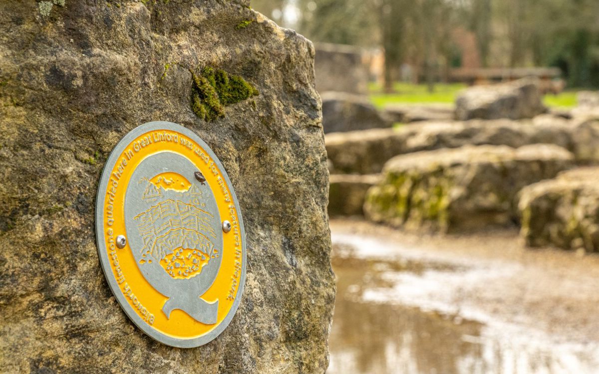 Letter Q from the alphabet trail on rock