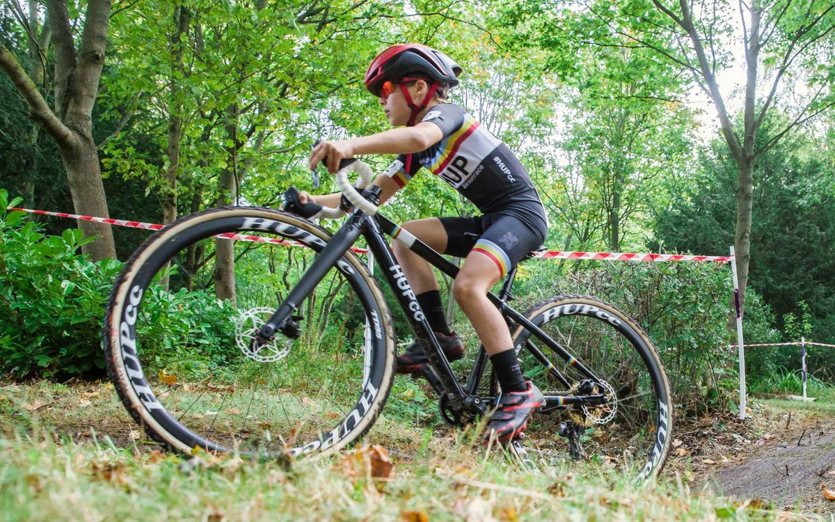 Child cycling on mountain bike in Campbell Park