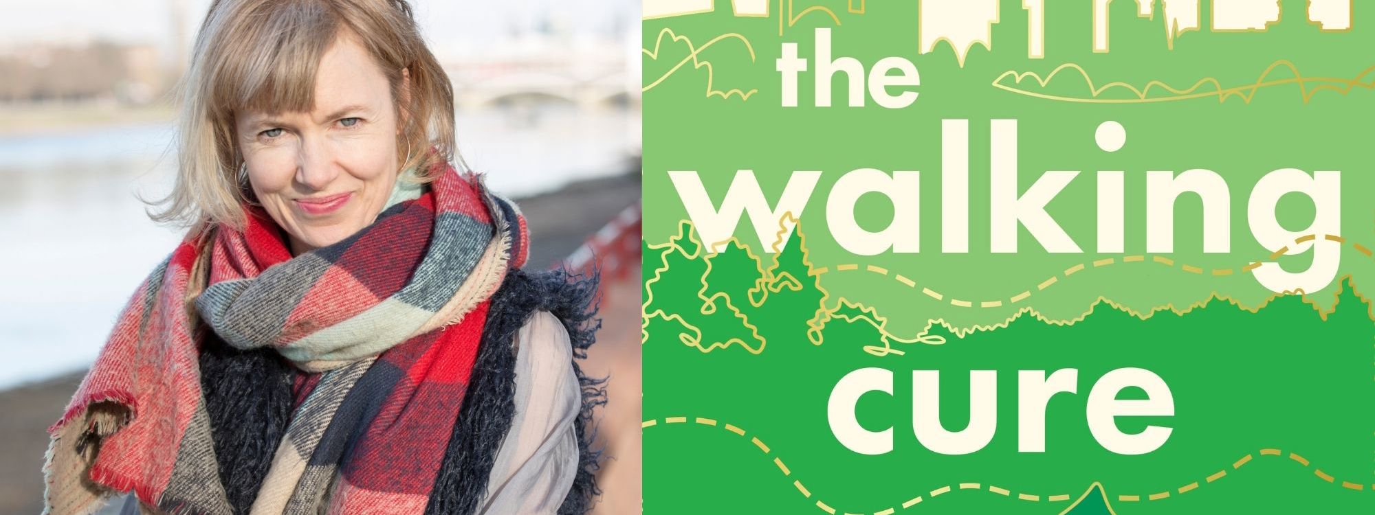 A picture of the author Annabel Streets and the book cover of The Walking Cure