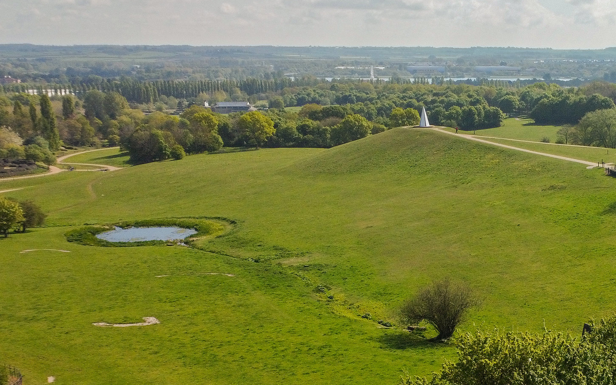Drone image of the Belvedere and pond
